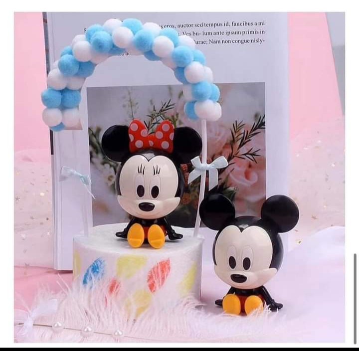 Trang Trí Bánh Sinh Nhật, Trang Trí Bánh Kem, Cắm Bánh, Cặp Vịt Donal, Chuột Mickey, Trang Trí Bánh
