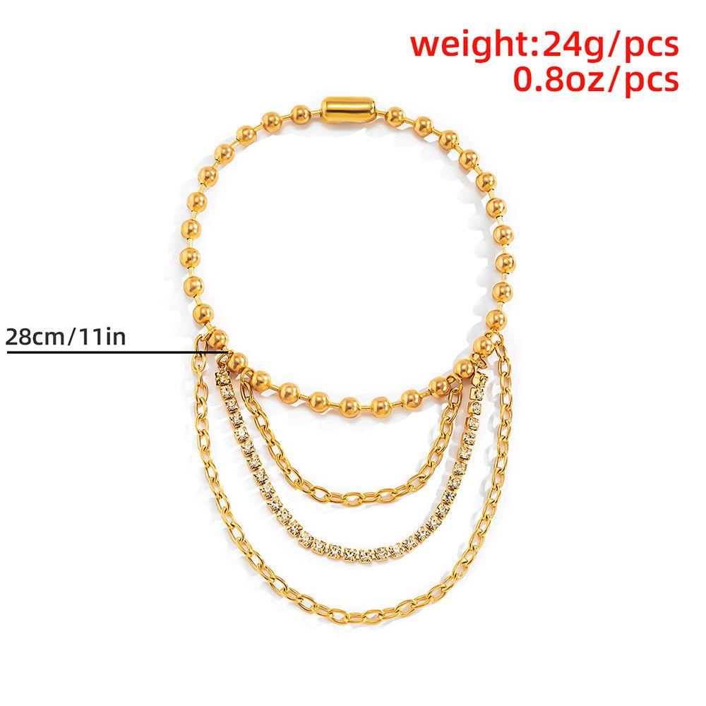 QQMALL Lắc Chân Nhiều Lớp Đính Tua Rua Phong Cách Hàn Quốc Cho Nữ