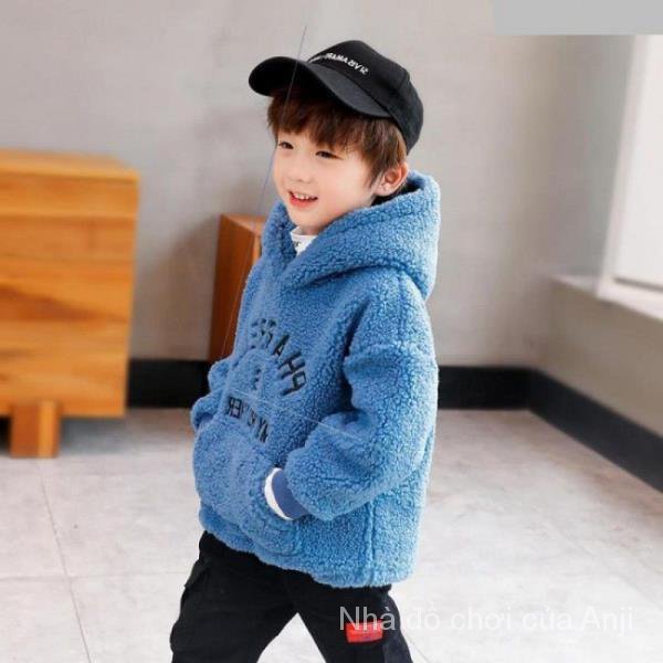 Children Velvet Sweaters Hats Children Baby Boys Velvet Children Hooded Thick Fake Fleece Children