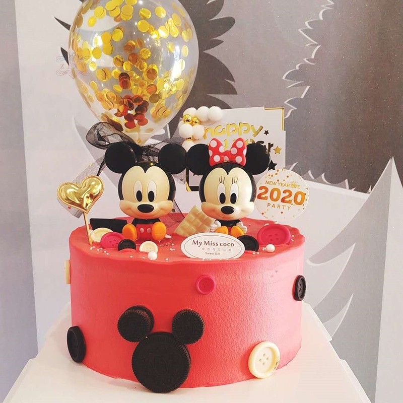 VN Set 2 Mô Hình Chuột Mickey Trang Trí Bánh Sinh Nhật