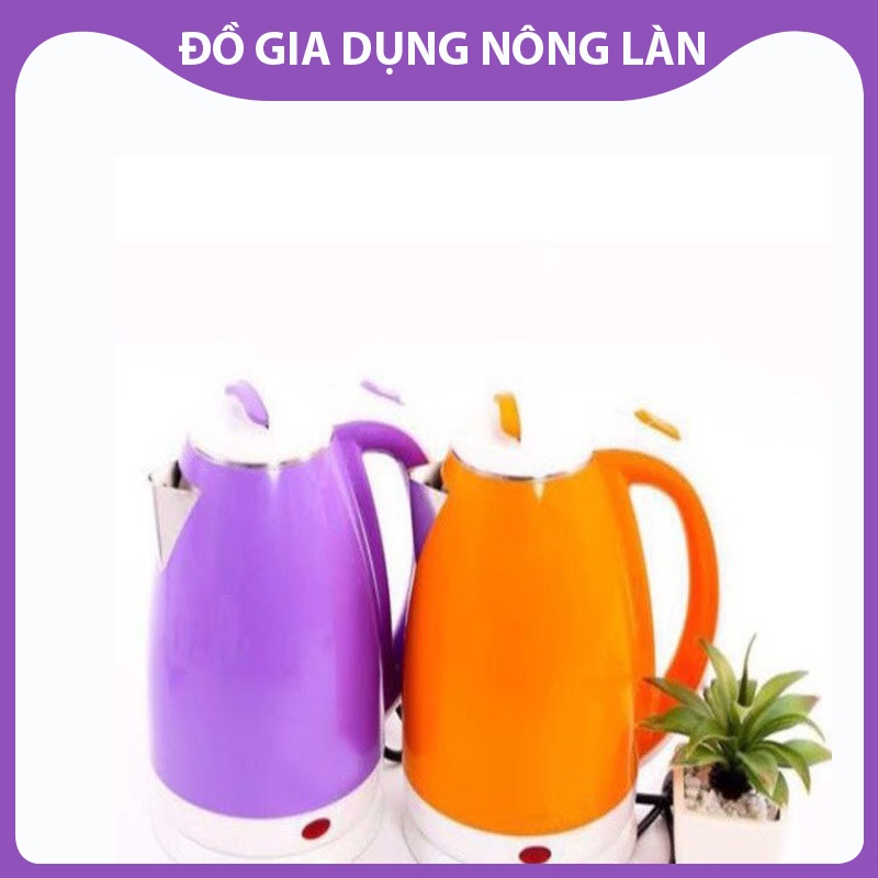 Ấm đun nước siêu tốc đun nước Electric kettle dung tích 1.8 lít loại 2 lớp màu, bảo hành 6 tháng lỗi đổi mới NL Shop