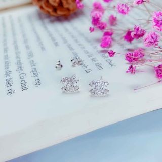 Bông tai bạc ta đính đá trắng