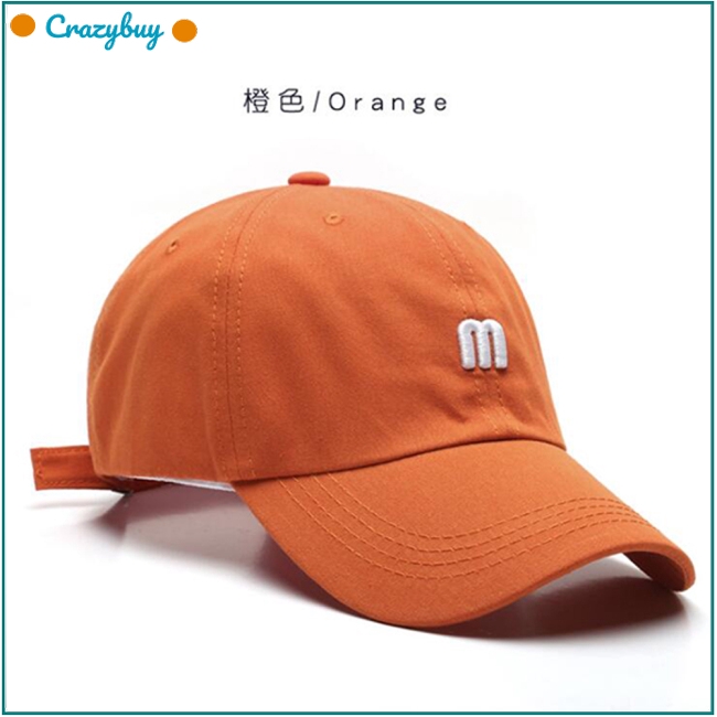 Mũ Lưỡi Trai Trơn Màu Thêu Chữ M