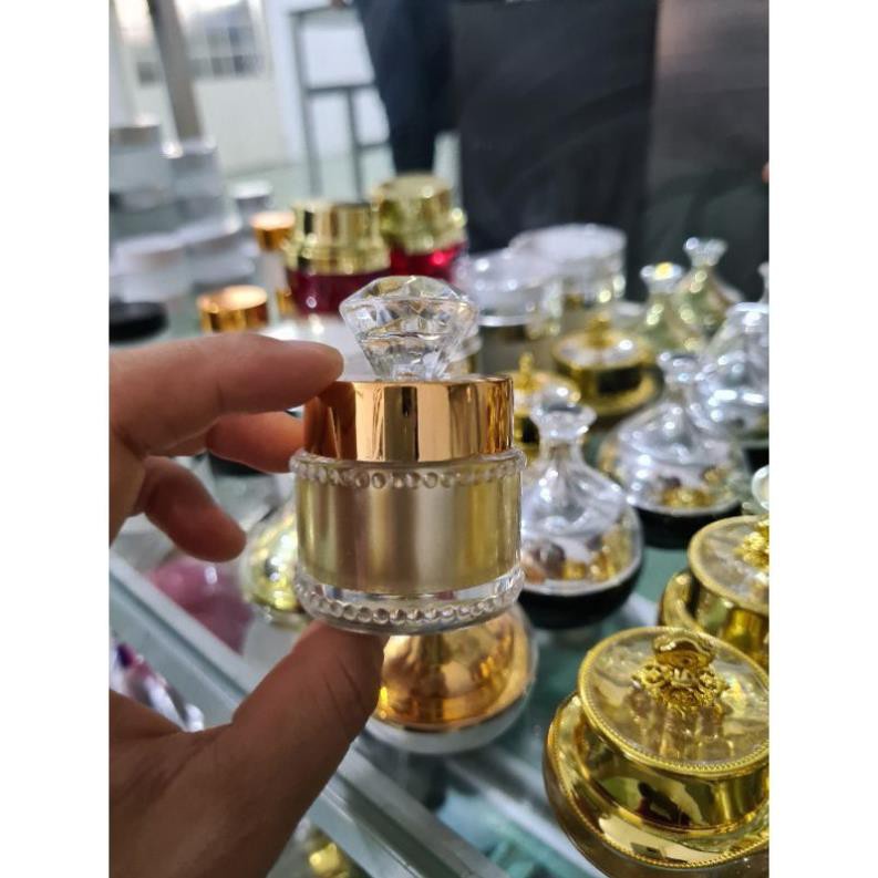 Hủ Đựng Kem ❤ GIÁ TỐT NHẤT ❤ Hủ chiết kem hột xoàn 5g,15g vàng,bạc đựng mỹ phẩm , phụ kiện du lịch