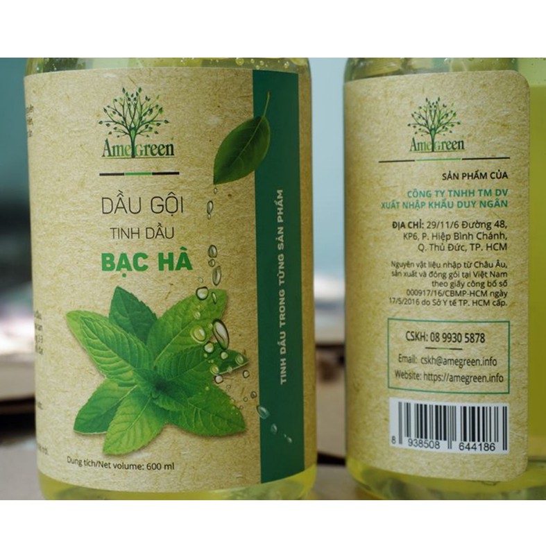 Dầu gội bạc hà trị gàu và nấm AmeGreen