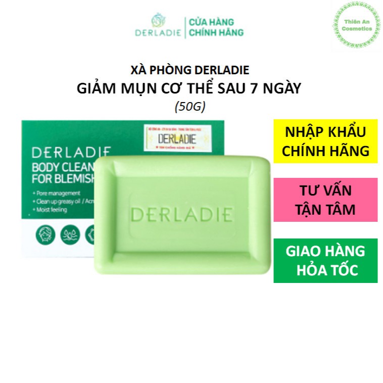 Xà Phòng Giảm Mụn Body Sau 7 Ngày Derladie Cleansing Bar For Blemish Skin 50g