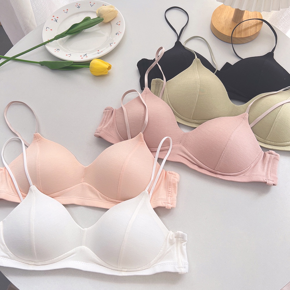 Áo Ngực cotton Mỏng Nhẹ Thoáng Khí Không Gọng Thép Nâng Ngực Cho Nữ