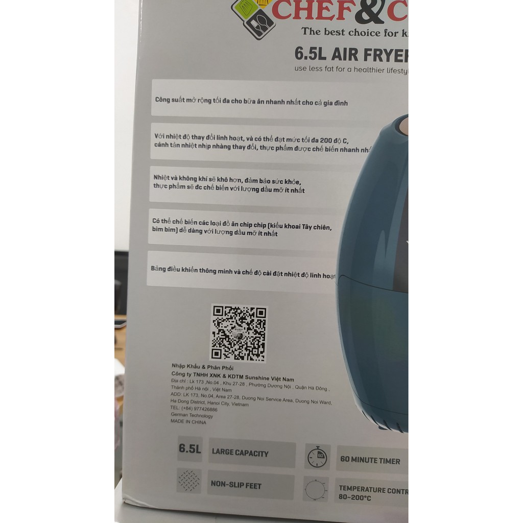 Nồi chiên không dầu Chef &amp; Chef 6,5l YJ - 702A