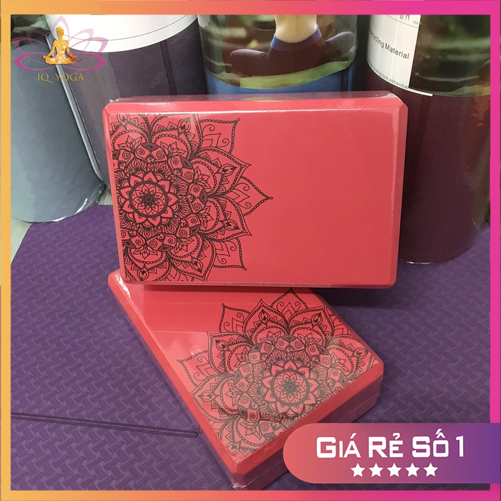 Gạch tập yoga hoa văn Mandala nặng 200gr loại 1 chất liệu EVA cao cấp