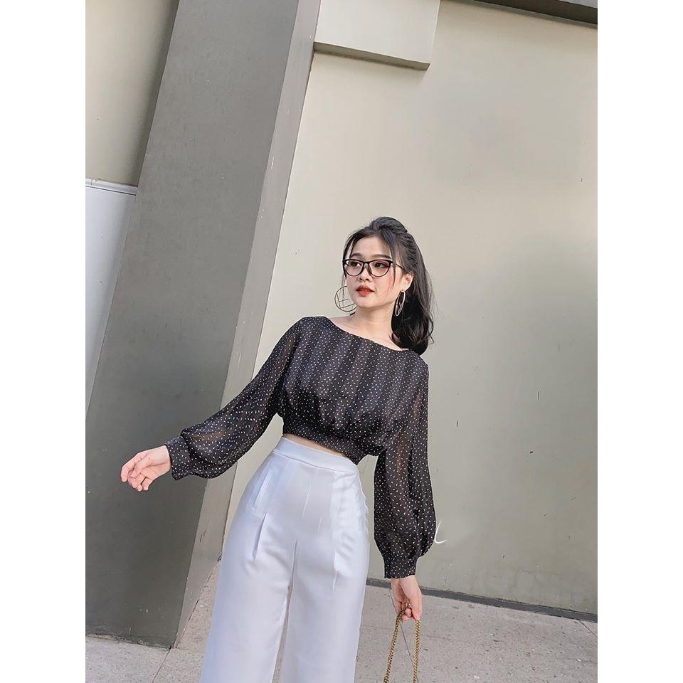 [Mã WASKT304 giảm 15% tối đa 30K đơn 99K] Áo croptop Buộc Nơ Sau Lụa Voan | BigBuy360 - bigbuy360.vn