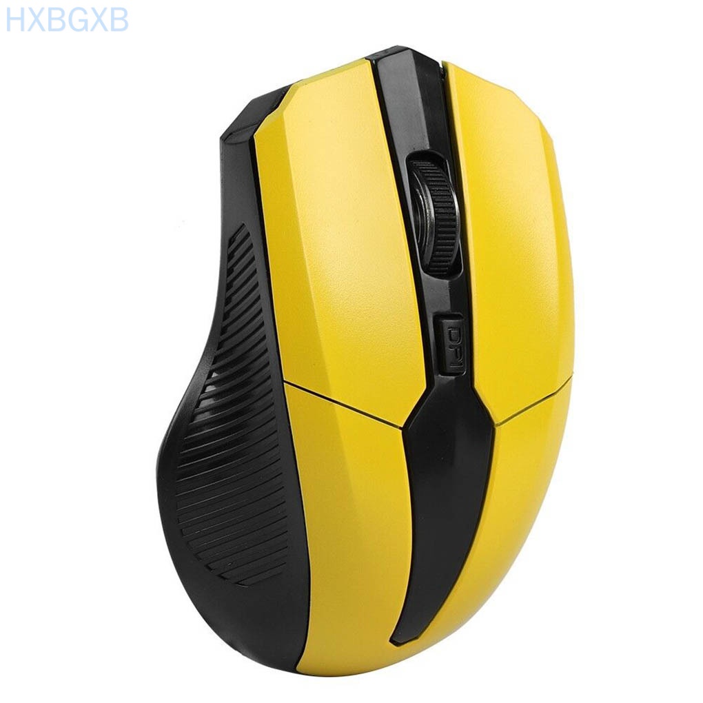 HXBG 2.4Ghz Wireless Mouse 1200DPI Adjustable Home Office Computer Game Optical Gaming Cordless Mice,Yellow