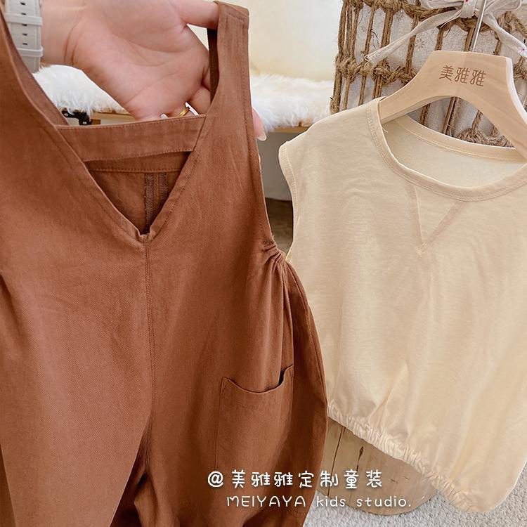 Quần Yếm Ngắn 5 Lớp Cài Nút Phong Cách Hàn Quốc Thời Trang Mùa Hè Cho Bé Gái