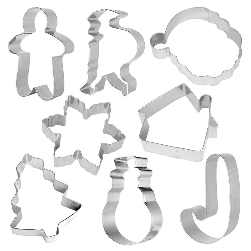 Set 8 khuôn cắt bánh quy làm từ thép không gỉ