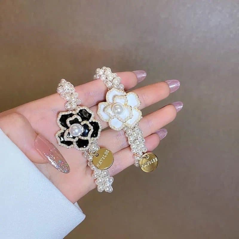 Dây buộc, cột tóc, chun tóc hoa trà siêu xinh, sang chảnh cho bạn nữ