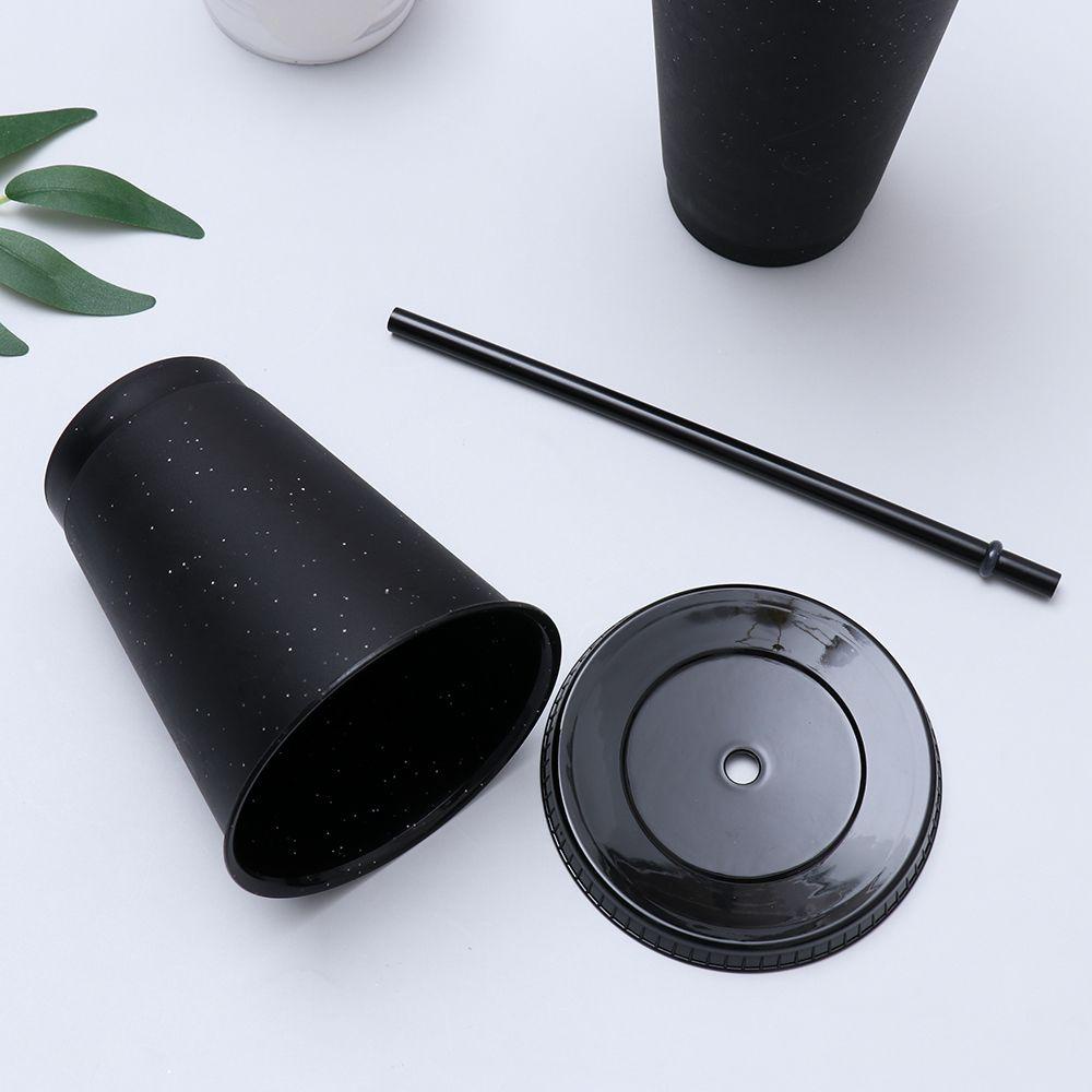 1 Ly Uống Nước Bằng Nhựa Có Ống Hút Tái Sử Dụng Nhiều Màu Sắc Lấp Lánh