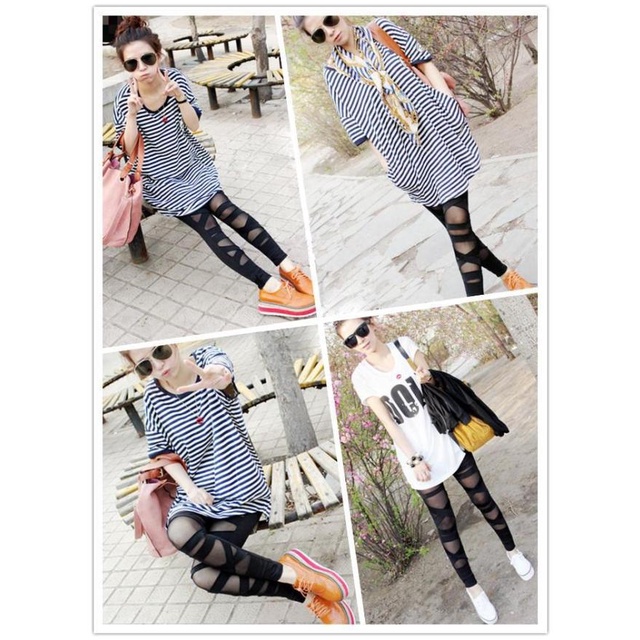 Quần Legging Dài Tới Mắt Cá Chân Bằng Lụa Sữa Phối Lưới Rỗng Ôm Dáng Buộc Dây Mắt Cá Chân Cho Nữ