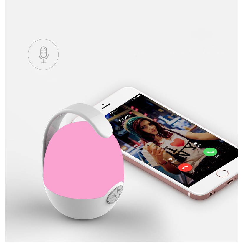 Loa nghe nhạc mini siêu trầm hình quả trứng hỗ trợ bluetooth, thẻ nhớ, kết nối đàm thoại