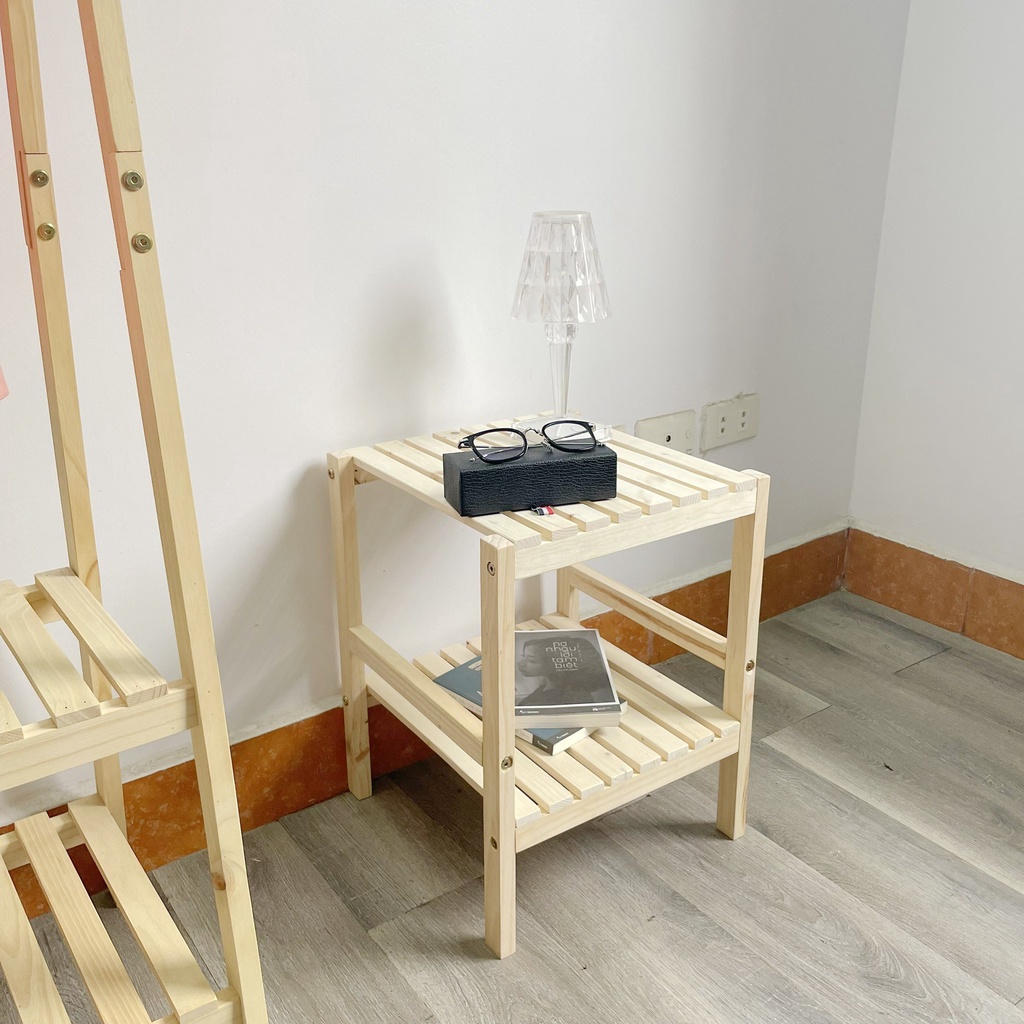Kệ Đầu Giường Khung Gỗ Mặt Nan 2 Tầng DECOR PHÒNG