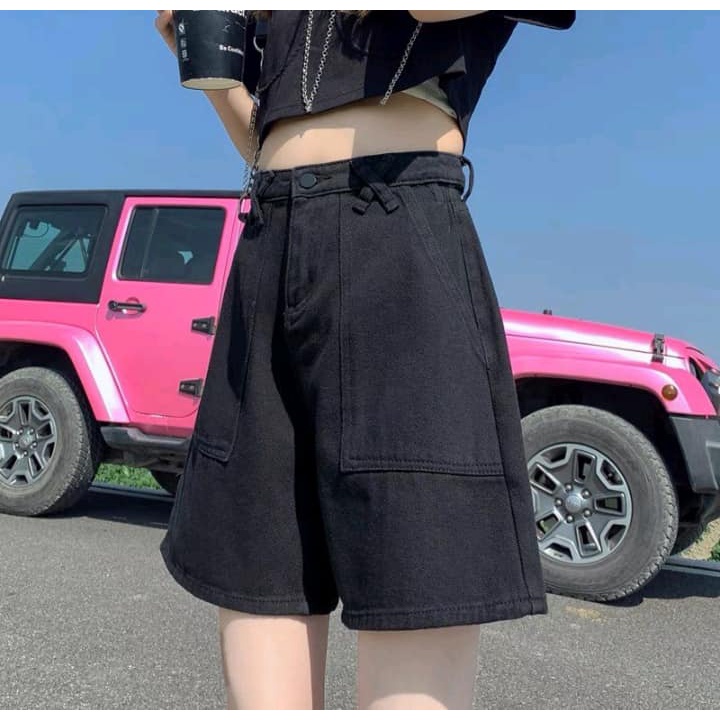 Quần Short Nữ Ống Rộng Vải Kaki Lưng Cao Đai Chéo Hàn Quốc - Quần Sooc Đùi Nữ Cạp Cao Ulzzang | BigBuy360 - bigbuy360.vn