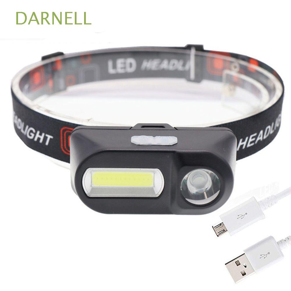 Đèn LED đội đầu nhỏ gọn chống thấm nước có cáp sạc USB tiện dụng dành cho câu cá/ leo núi