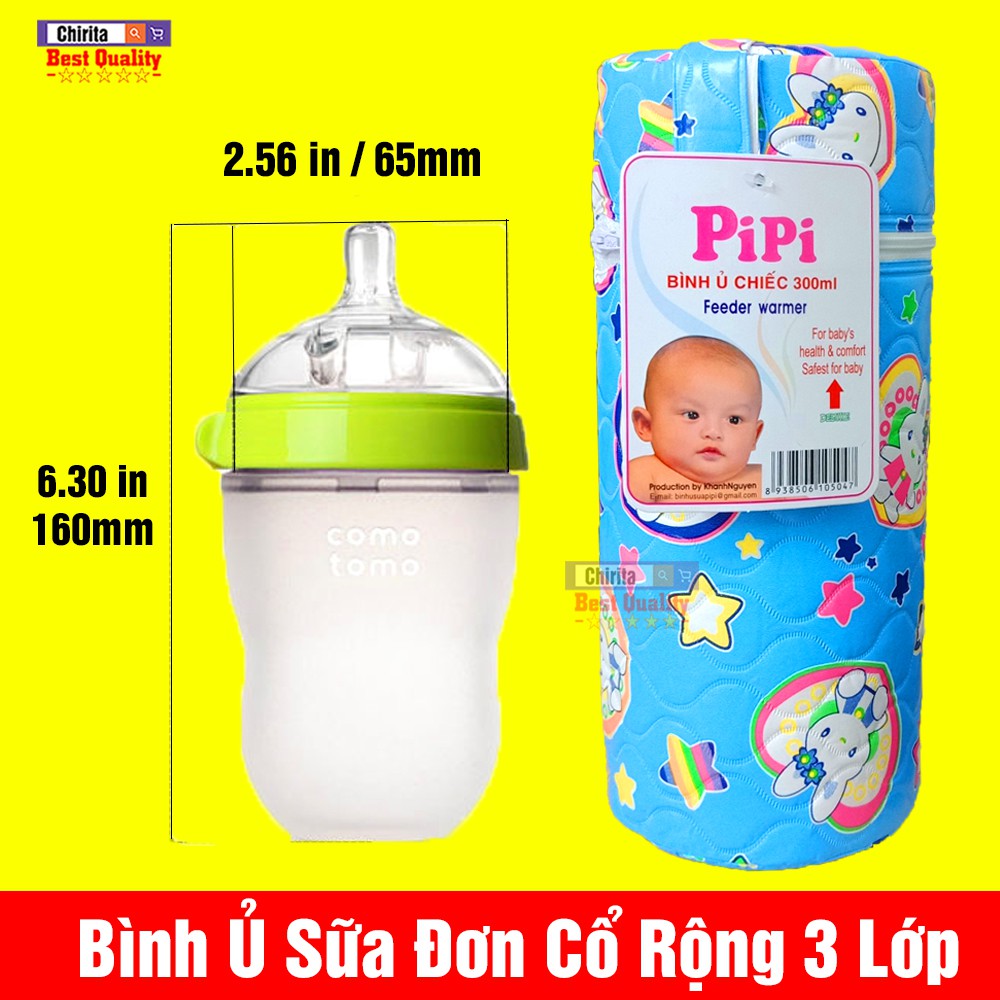 Bình Ủ Sữa Đơn Cổ Rộng 3 Lớp Cao Cấp - Giữ Nhiệt 4-5 Giờ - Ủ Được Bình COMO - AVENT - PIGEON,..