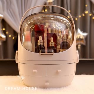 (Size Lớn 32cm) Hộp đựng đồ trang điểm có nắp chống bụi cao cấp