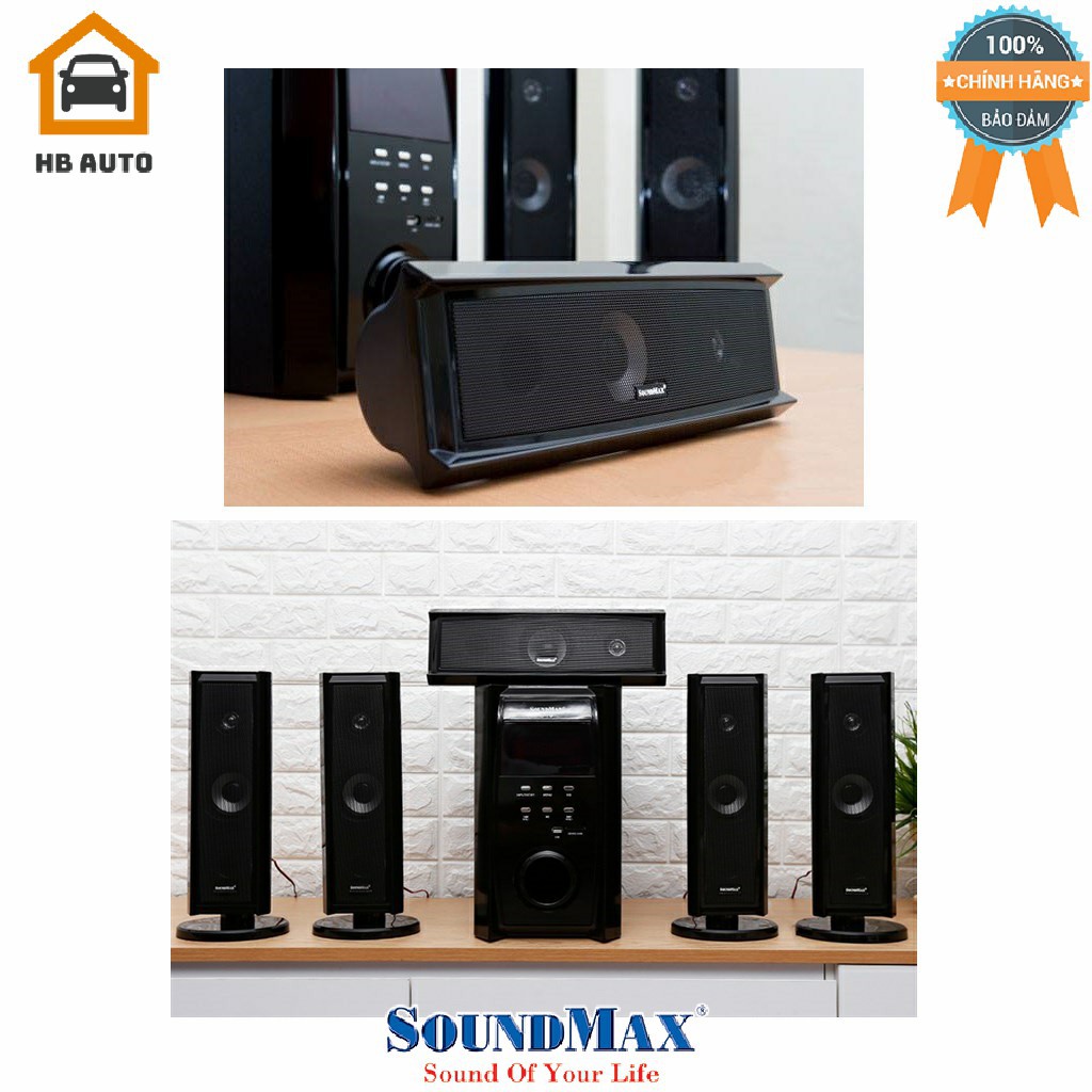 Loa Soundmax B70 5.1 100W RMS Mini Home Theatre Đen Hàng chính hãng