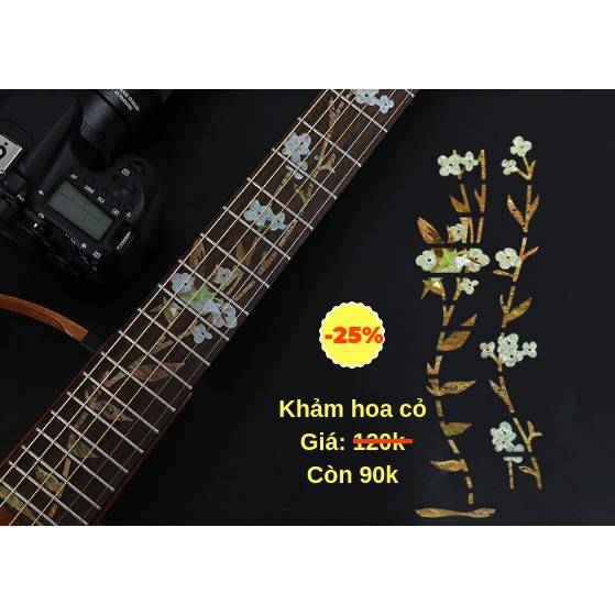 Khảm decal cần đàn, khảm trai