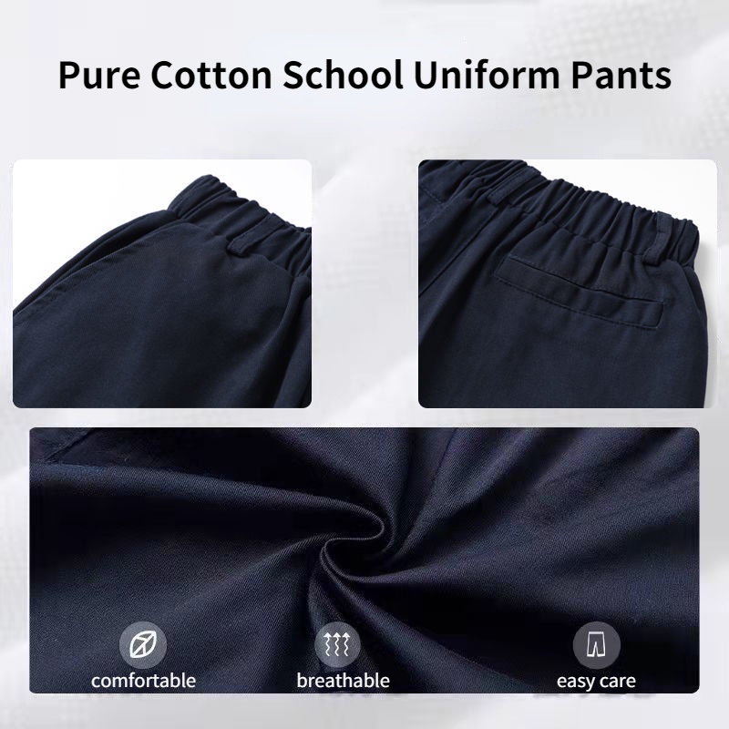 Quần Kaki Dài Màu Xanh Navy Thời Trang Cho Học Sinh