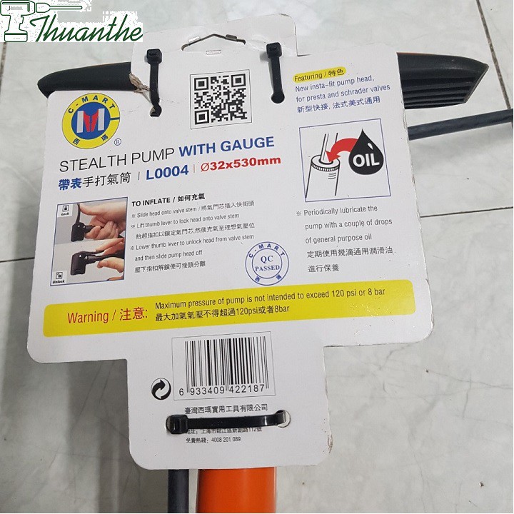 Bơm xe đạp C-mart Đài Loan L0004