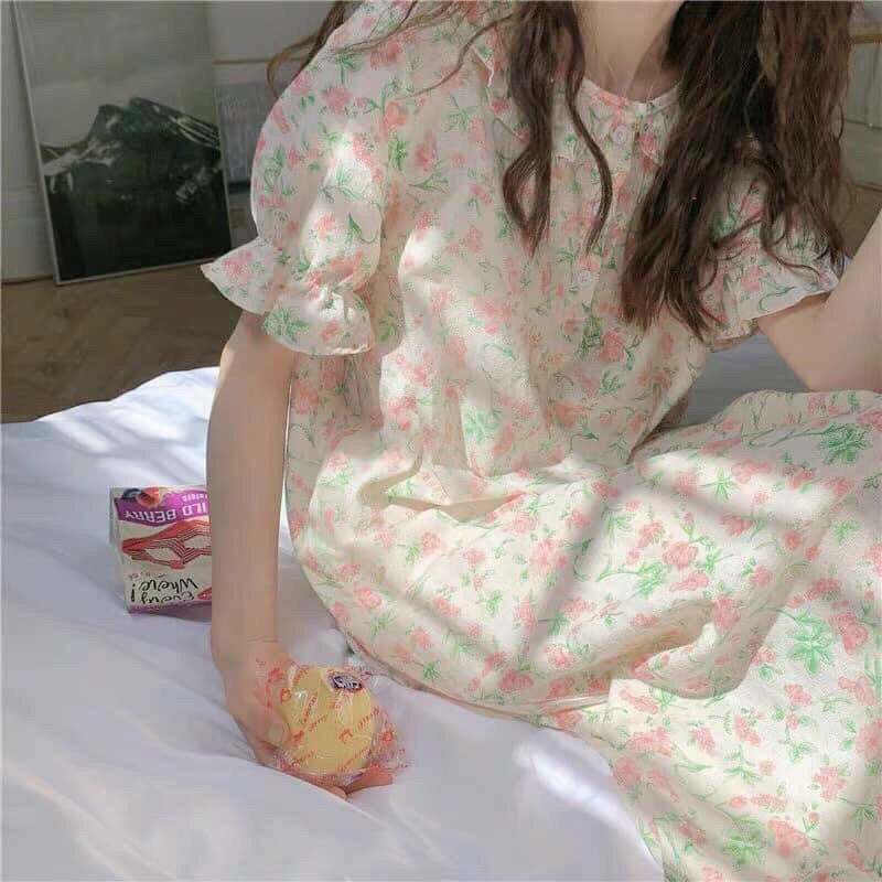 ❤️ Đầm ngủ chất xô muslin hoạ tiết hoa nhí hồng cưng ơi là cưng nè chất vải thoáng mát thấm hút mồ hôi tốt ❤️