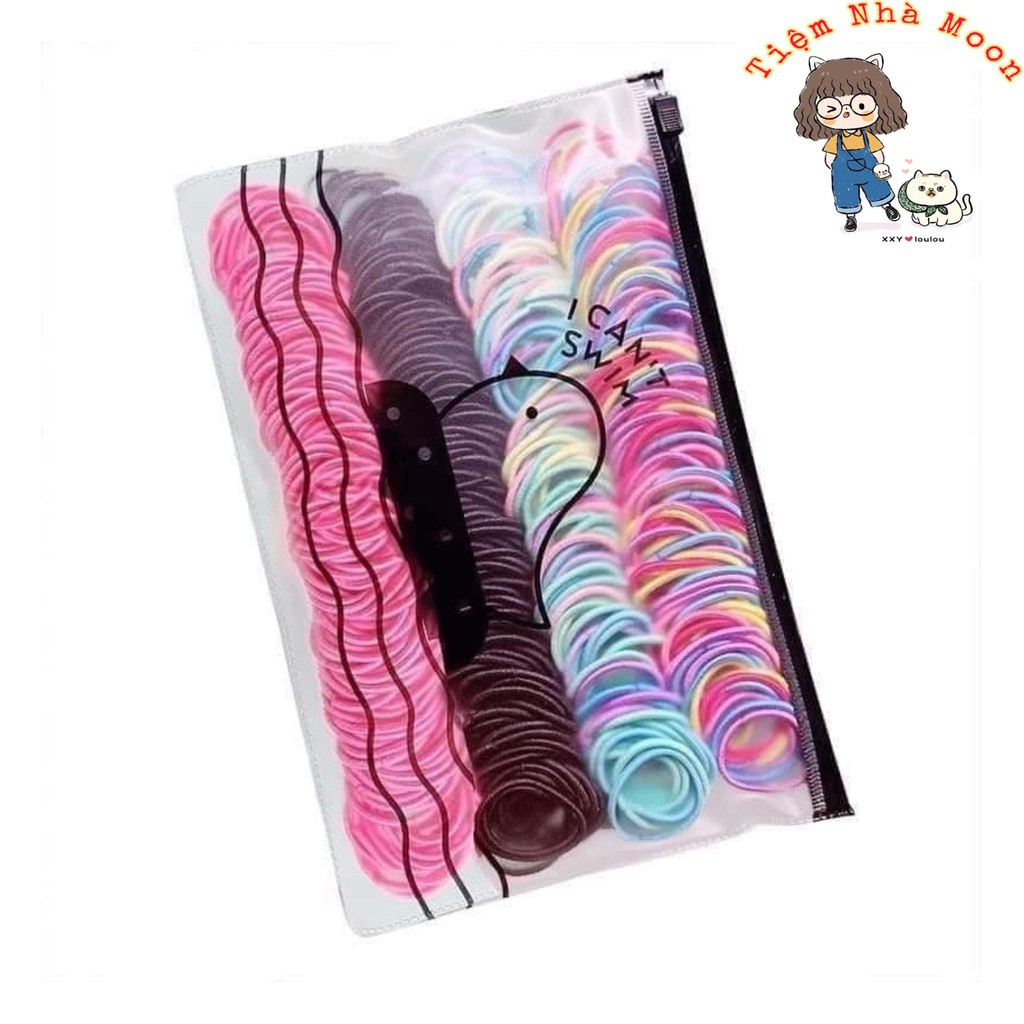 SET 500 DÂY CỘT TÓC NHIỀU MÀU CÓ TÚI ZIP