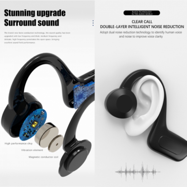 Tai nghe dẫn truyền xương itikungl VG02 không dây tương thích Bluetooth rảnh tay có micro chạy bộ thể thao