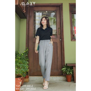 Quần baggy công sở caro nhí check baggy Maxy Workshop