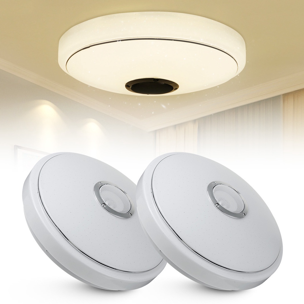 Đèn LED RGBW 100W Gắn Trần Nhà Trang Trí Nội Thất Kèm Loa bluetooth Và Điều Khiển Từ Xa