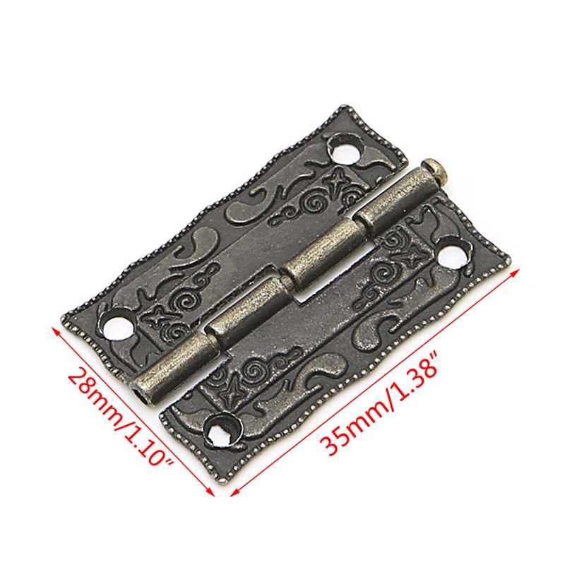 Bộ 2 bản lề cửa tủ bằng đồng phong cách cổ điển kích thước 35x28mm
