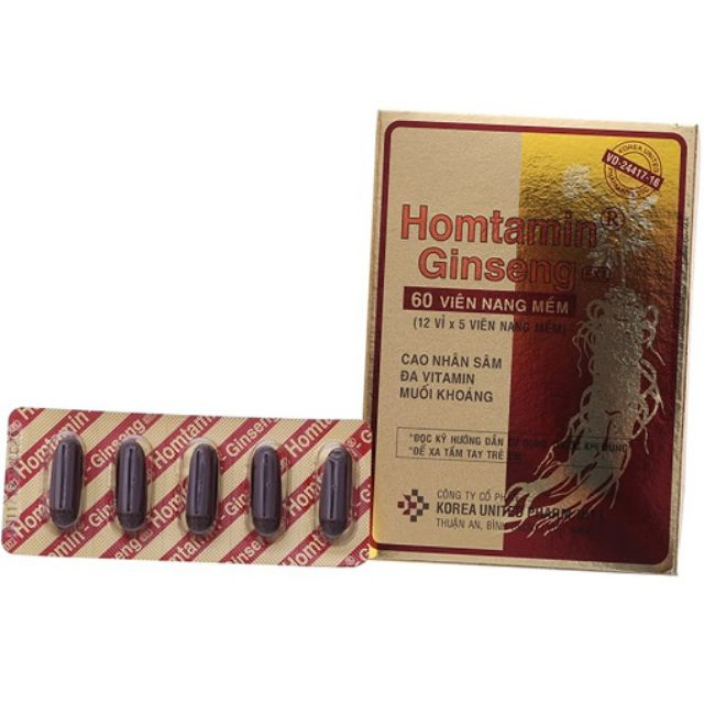 HOMTAMIN GINSENG VIÊN CAO NHÂN SÂM ĐA VITAMIN MUỐI KHOÁNG. - Nhà Thuốc Mai Hương