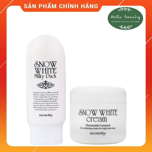 Combo Kem Tắm - Kem Dưỡng Trắng Da Secret Key Snow White