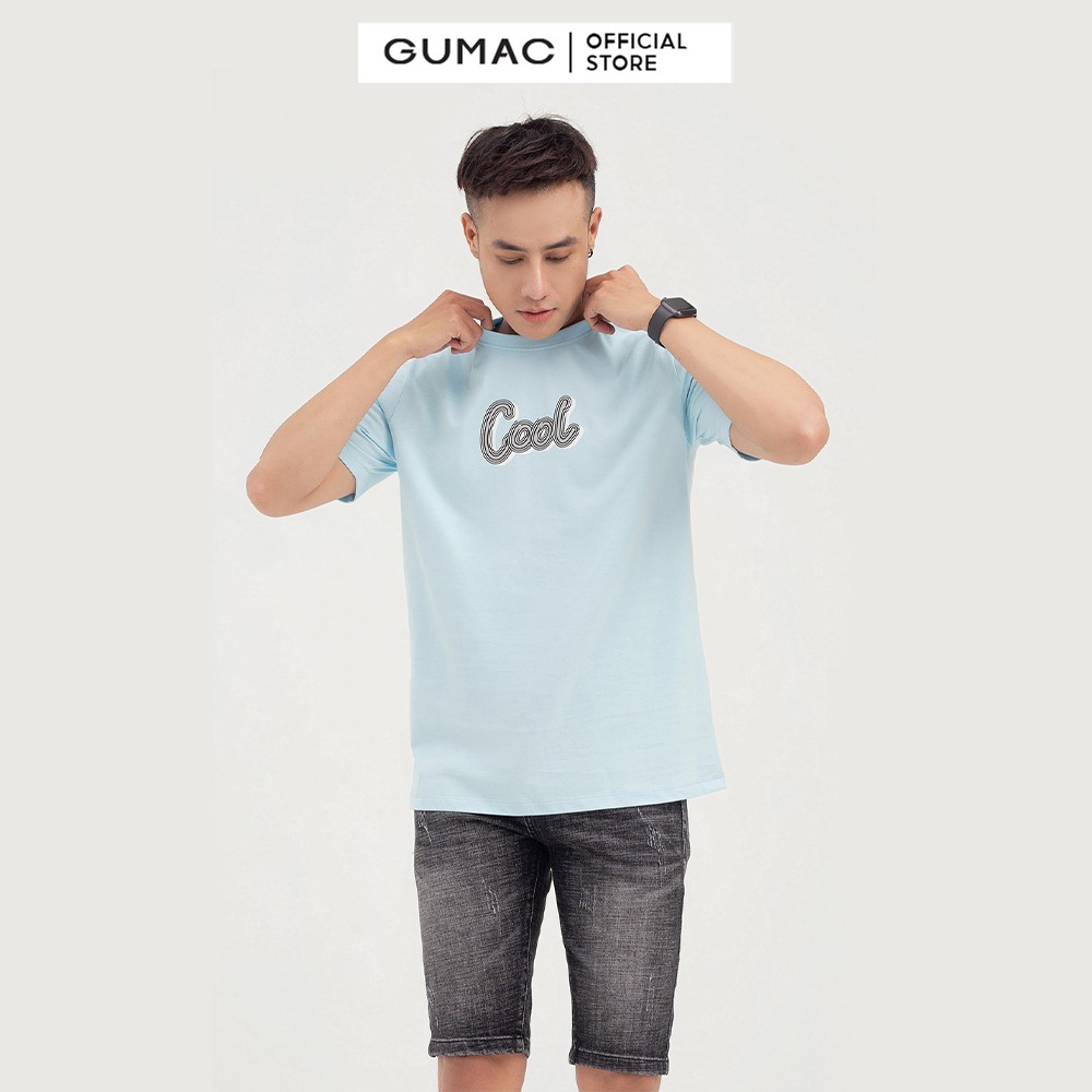 [Mã WABRG208 giảm 10% tối đa 50k đơn từ 250k] Áo thun nam GUMAC in chữ Cool lịch lãm, cổ tròn tay ngắn ATNB798 | BigBuy360 - bigbuy360.vn