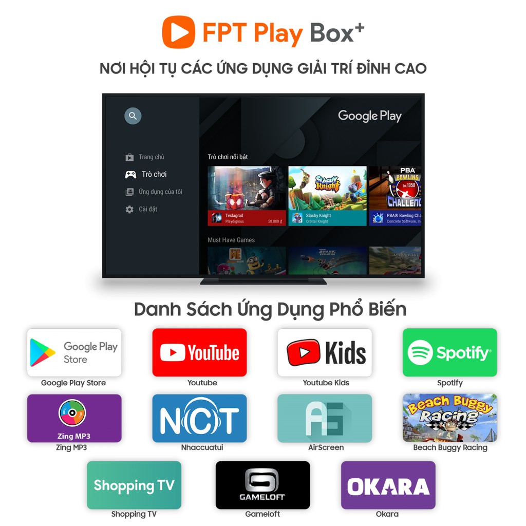 FPT Play Box 2020 mã T550 Truyền hình điều khiển giọng nói Đầu FPT Box 2020 plus 4K Android TV Box FPT 10 - Chính Hãng