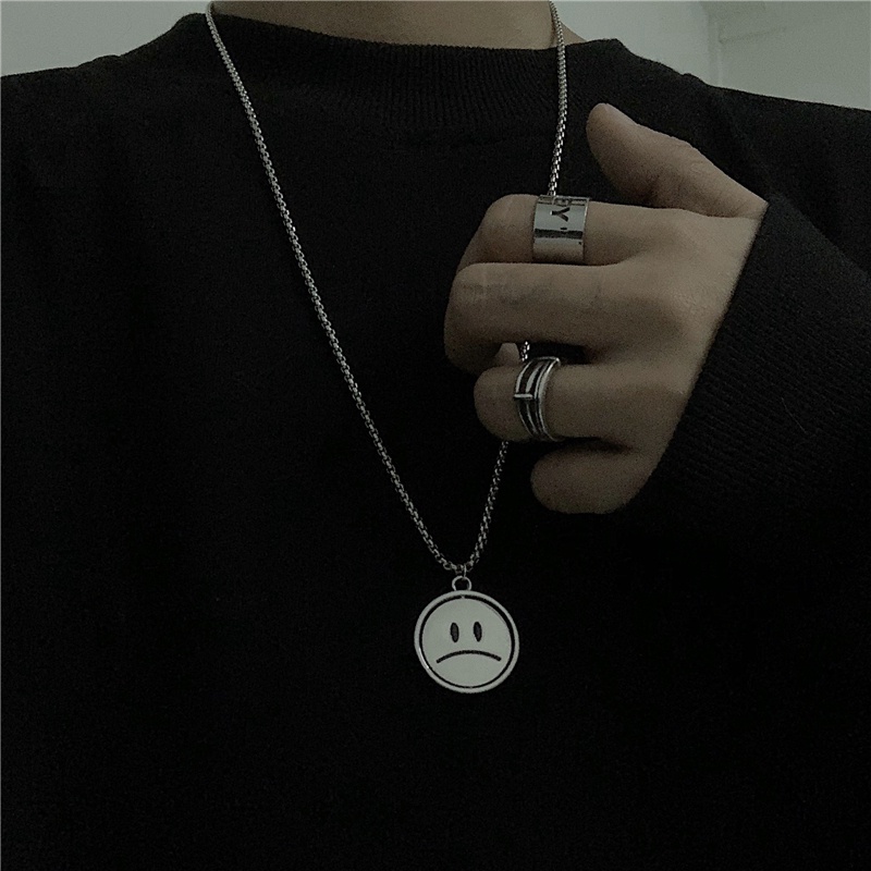 Dây Chuyền Thời Trang Unisex ICON Hai Mặt Buồn Vui Basic Loki Accessories Màu Bạc Vòng Cổ Chất Liệu Inox Không Gỉ- ICON