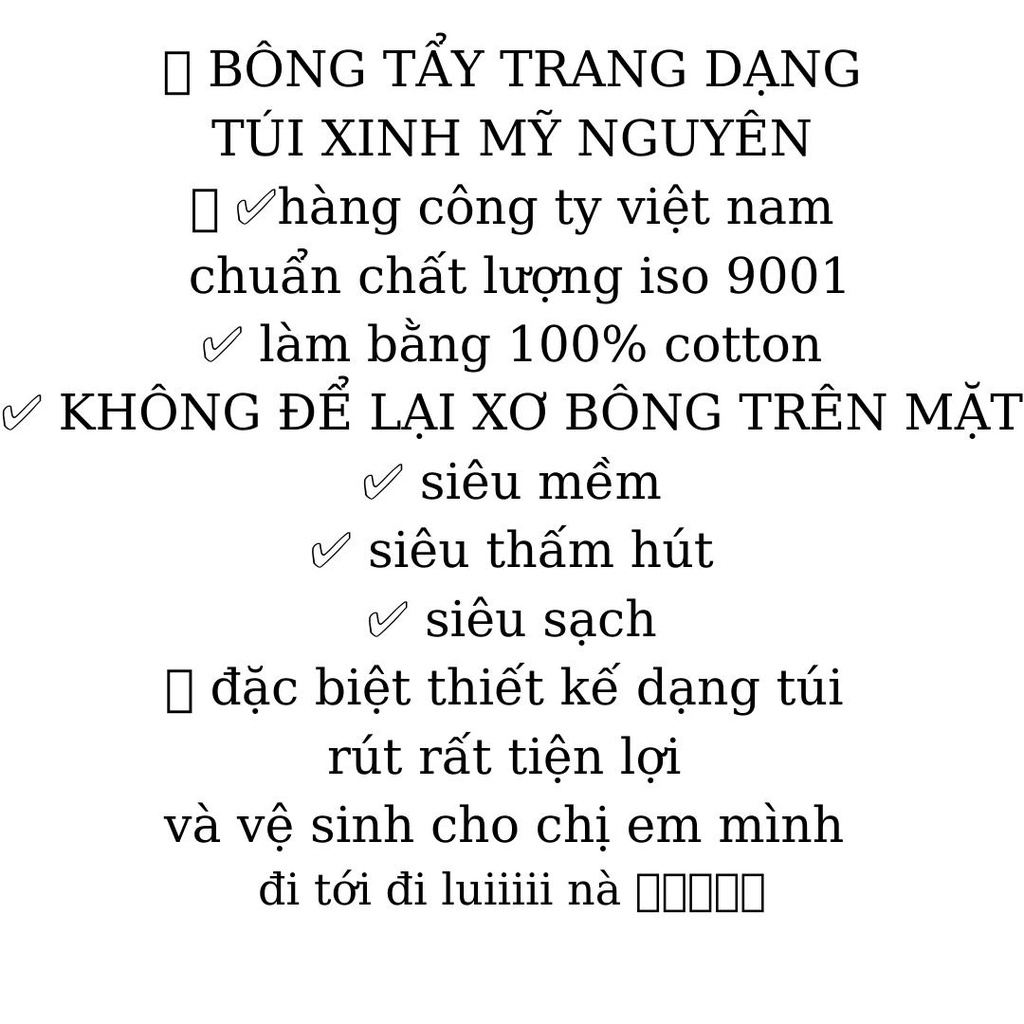 Bông tẩy trang Mỹ Nguyên siêu mềm, siêu thấm hút, siêu thấm hút 110 miếng