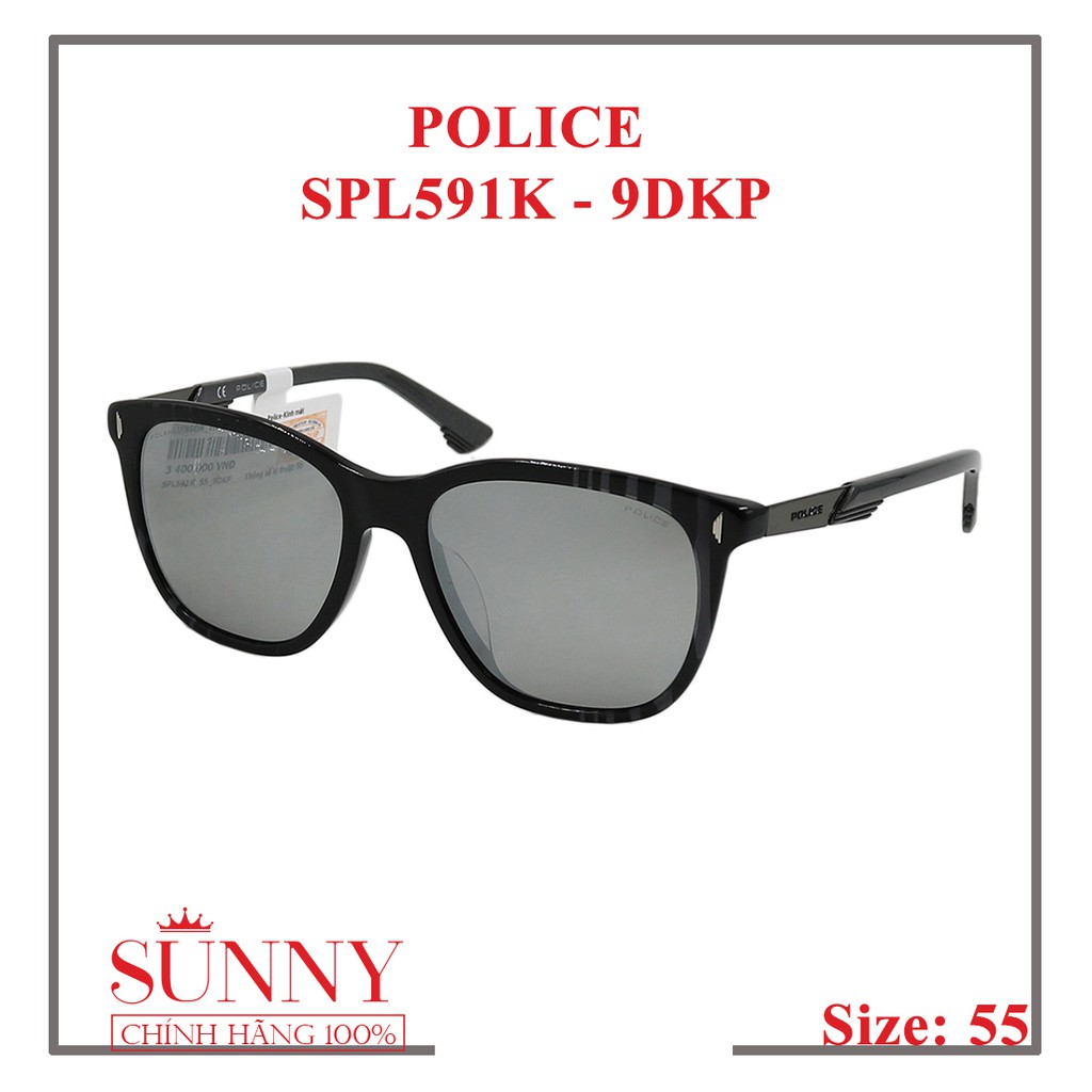 Kính mát Police chính hãng SPL591K màu sắc thời trang, thiết kế dễ đeo bảo vệ mắt