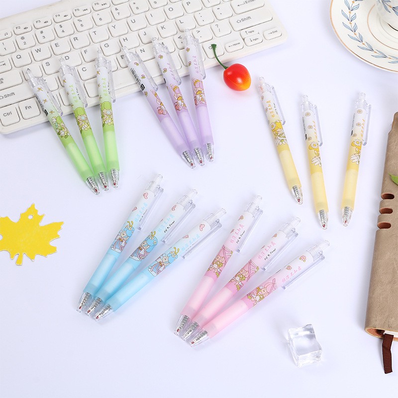 Bút bi mực đen 0.5mm họa tiết hoạt hình dễ thương