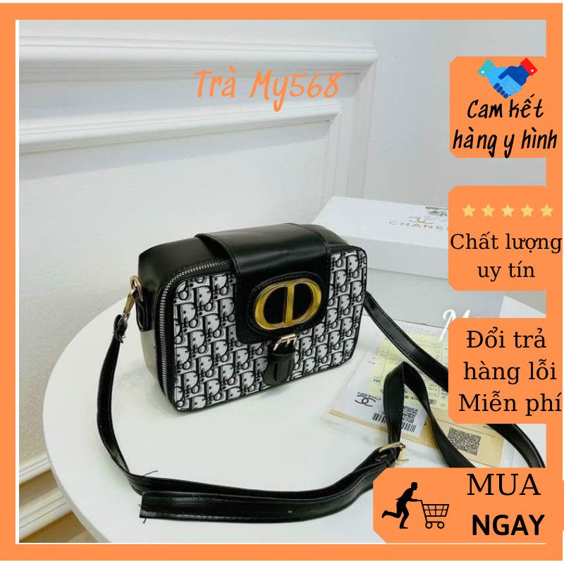 Túi sách nữ đeo chéo cầm tay đeo vai nắp da hai khóa kéo cốp vông TM11