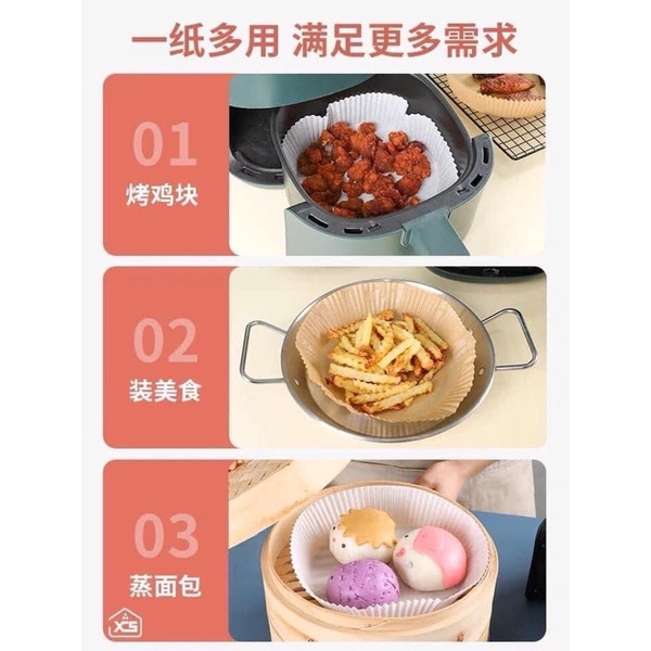 50 Khay Giấy Lót Nồi Chiên Không Dầu