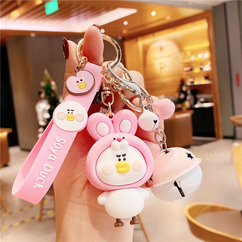 Bộ Móc Khóa Gà Béo Siêu Dễ Thương, Đáng Yêu + Kèm Bộ Chuông, Dây Cao Cấp