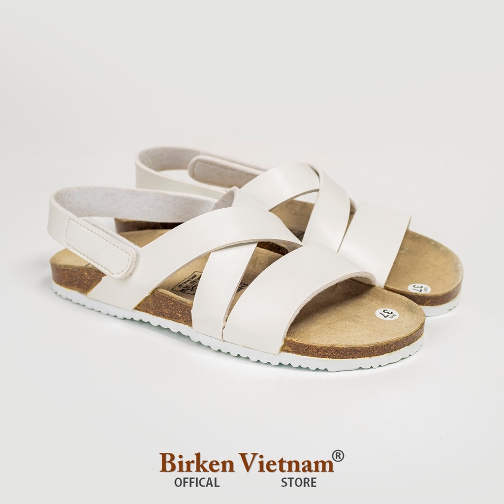 MÃ PU21 Sandal DA PU Đế Trấu Quai Ngang Khóa Dán Unisex Birken Vietnam Bioline