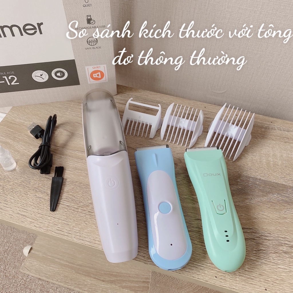 Tông đơ cắt tóc Baby Hair Trimmer PM-13122/ PM-13123 chính hãng nhẹ êm | Tông đơ hút tóc cho bé