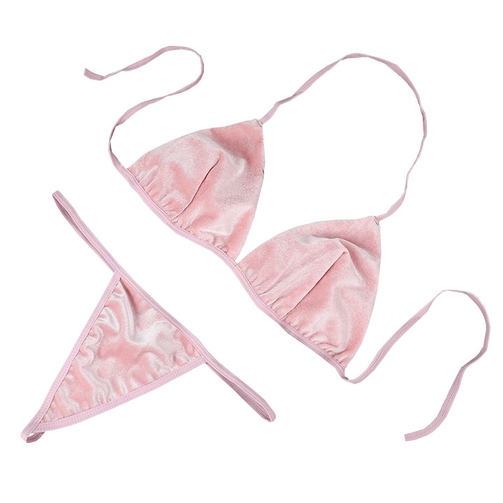 Bộ đồ lót nữ lọt khe vải nhung siêu đẹp - Bộ Đồ lót nữ lọt khe sexy CM052 | BigBuy360 - bigbuy360.vn